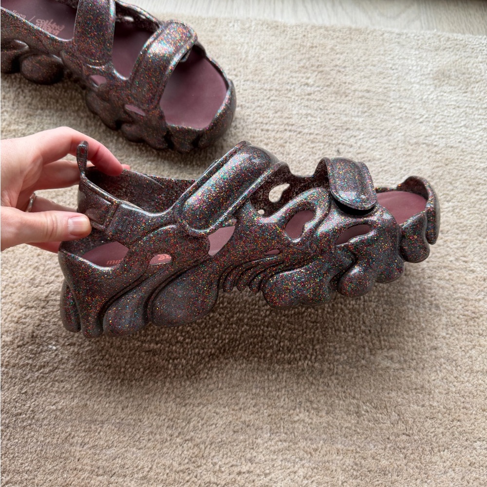 Collina Strada Glitter Plum Jelly Sandals - Picture 2 of 6